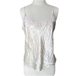 Vintage Y2K Victorias Secret Gold Label White Cami Tank Top Silk Medium Fairy